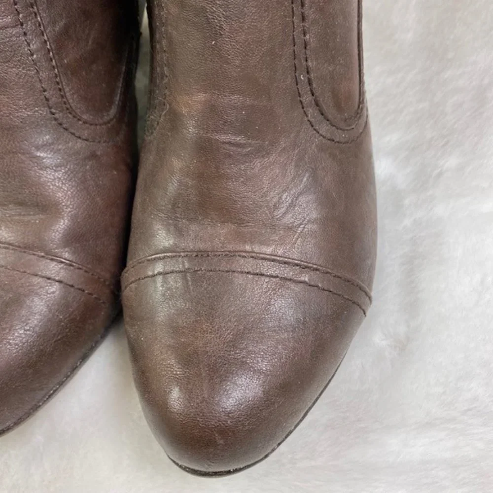 Patrizia by Spring Step Brown Zip Heeled Ankle Bootie‎ Size EU 39 US 8.5